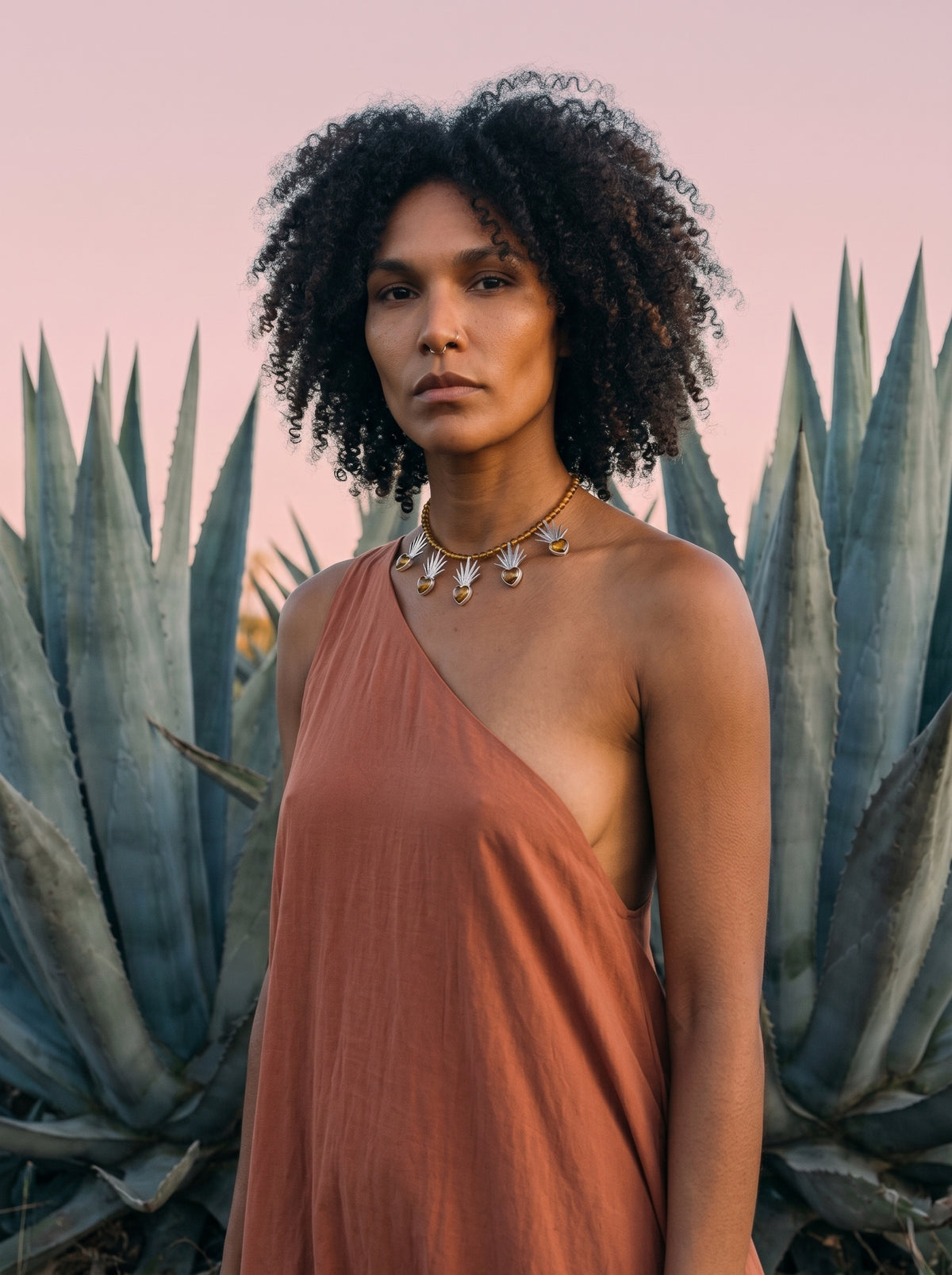 Amber Heart of Agave Necklace