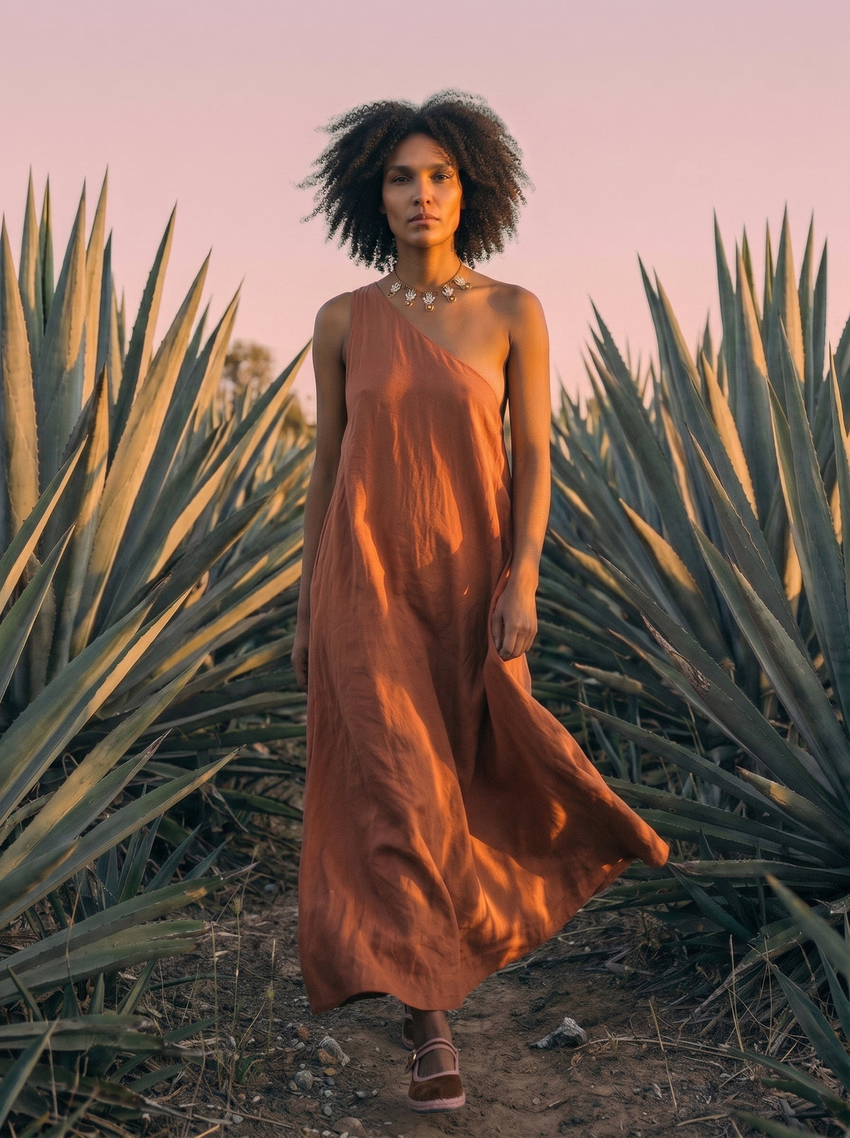 Amber Heart of Agave Necklace